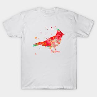 Cardinal Bird Watercolor Painting T-Shirt